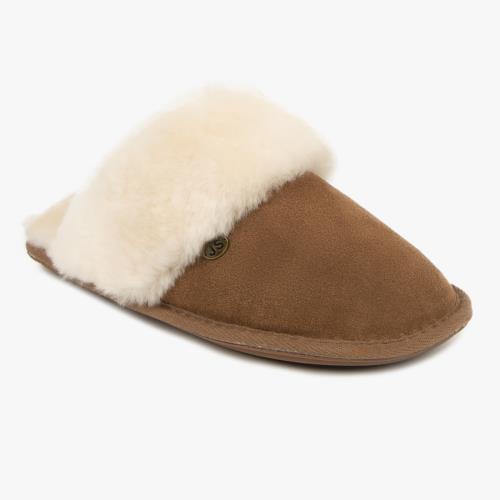 Ladies Duchess Sheepskin Slipper Chestnut Extra Image 2